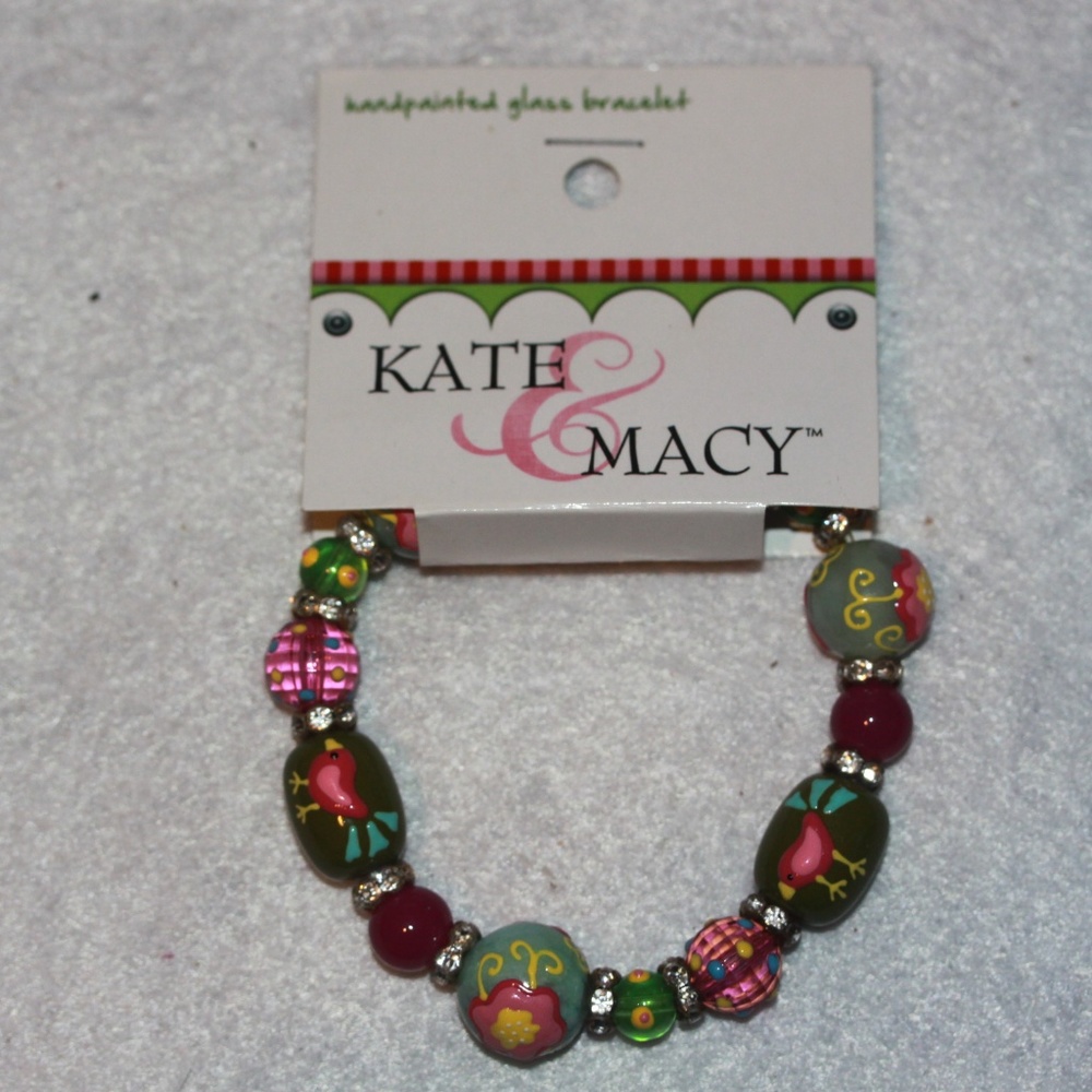 NWT Kate & Macy Hand Painted Glass Bracelet